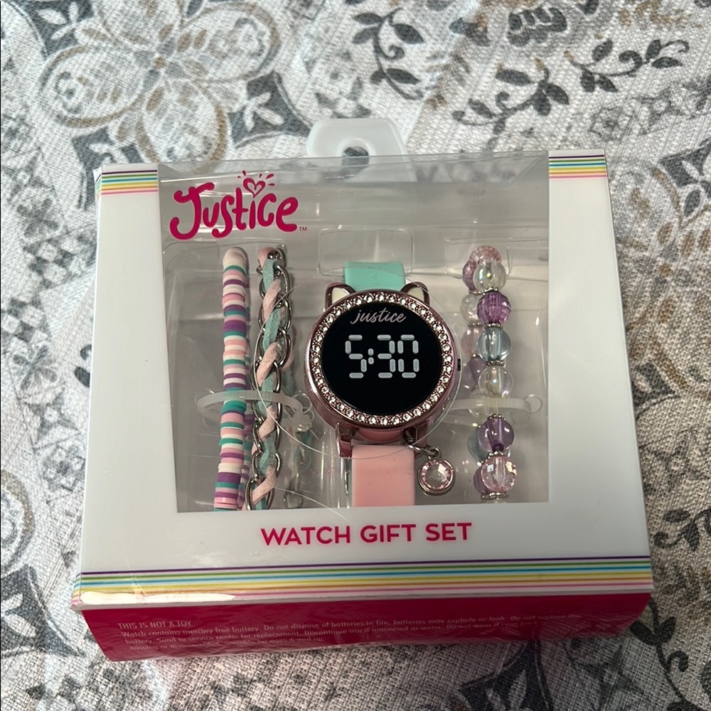 Justice Black Digital Watch Gift Set
